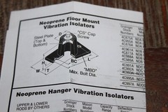 Mason 4C988A Floor Mount Vibration Isolators, Neoprene, 190 to 380 lb Capacity