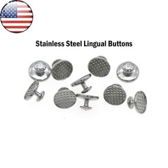 US Dental Orthodontic Composite Ceramic/Metal Lingual Button Bondable Round Base
