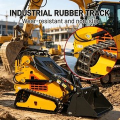 New 24HP Mini Skid Steer Loader 4-in-1 Bucket 3-Stage Pump Hydraulic System