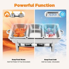 Catering Chafing Dish Food Warmer buffet set 316 Stainless Steel with 3 pan New