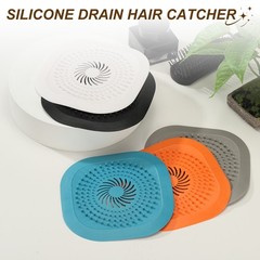 2Pcs Square Drain Cover 5.9 Inch Shower Hair Catcher Gray/White
