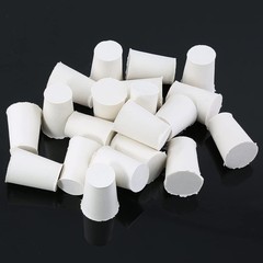 20 Pcs White Solid Rubber Stoppers Tapered Lab Plugs, Dia. 13mm x Dia. 8mm – …