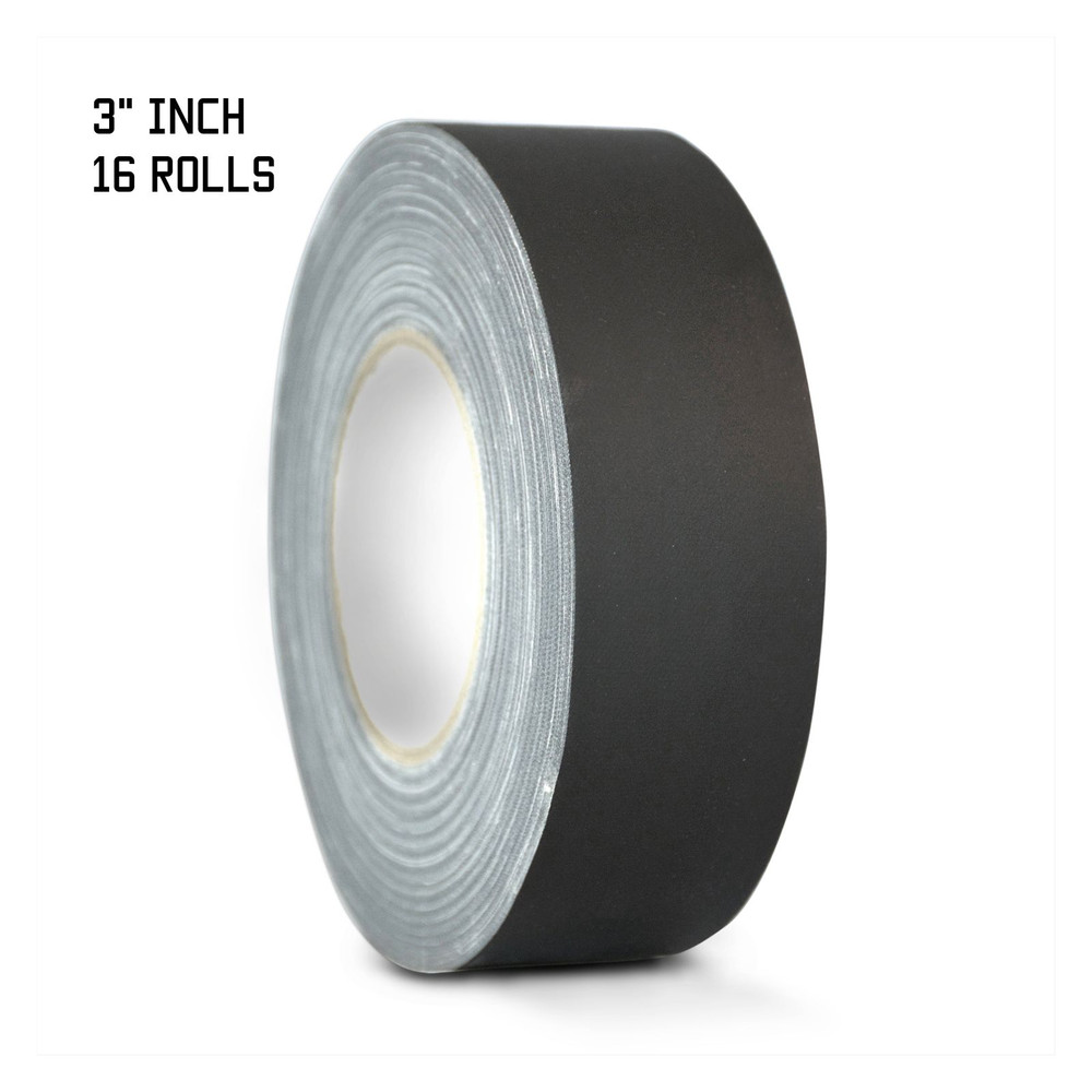 16 PACK OF GAFFERS STAGE TAPE – NO RESIDUE – BLACK – 3″ (inch) X 60 YARD (CASE)