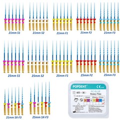 POPDENT Dental Endodontic Rotary Endo Root Canal File X-Pro Blue /Gold Taper
