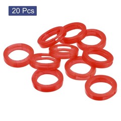 20Pcs 24mm Key Cap Cover Rings Identifier Coding Tag Silicone Sleeve Red