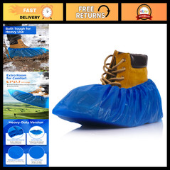 Heavy Duty Disposable Shoe Covers – XL Waterproof Non-Slip Booties, 100 Pack