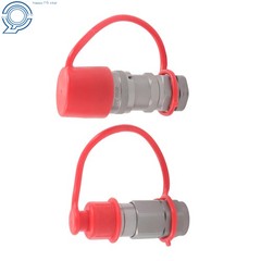 3/8″ Flat Face Hydraulic Quick Coupler Set w/ Dust Caps 3/8″ NPT