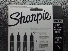 Sharpie Pro Fine Tip Permanent Marker 4 Pack Marks on Wood, Metal, PVC, Concrete