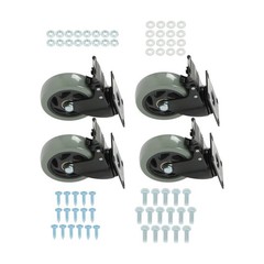 4 Pcs 2200Lbs 4 Inch Swivel Caster Wheels Grey Heavy Duty With Safety Brake