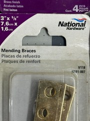 5-pack lot 4/PC NATIONAL HARDWARE N191-007 MENDING BRACE 3″ X 5/8″ Satin BRASS