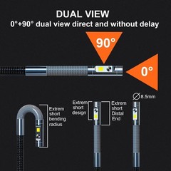 5FT Waterproof Dual Lens Inspection Camera – 1080P Borescope for Auto Repairs