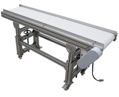 Electric 59×11.8in Food Grade PU Belt Conveyor 110V Speed&Height Adjustable 120W