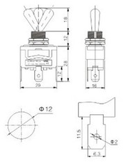HEAVY DUTY SPDT (ON)-OFF-(ON) MOMENTARY TOGGLE SWITCH – SPADE TERMINALS (13AF)