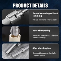 Integrated Internal & External Pipe Threading-Tool PVC Pipe Threader Cutting Kit