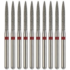 Dental Diamond Flame Bur Fine Grit Red FG Burs 863/012F For High Speed Turbine