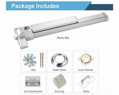 Dynasty Hardware Push Bar Panic Exit Device Emergency SMALL Doors 14.5 ”-25.5”