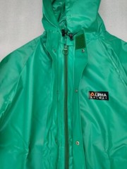 ALPHA SOLWAY CHEMMASTER GREEN COLLARED CHEMICAL COVERALL SIZE L