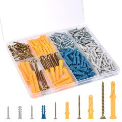 Drywall Anchors and Screws Assortment Kit 280PCS, 140 Plastic Wall Anchors and 1