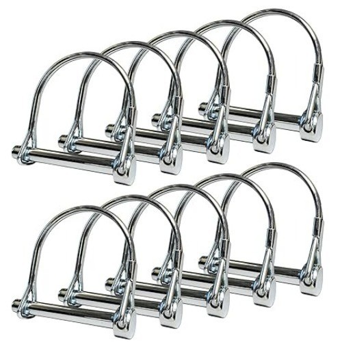 10 Pack, Trailer Coupler Pin and Safety Locking Pin, 2-1/8″x1/4″ (L x W) Heavy D