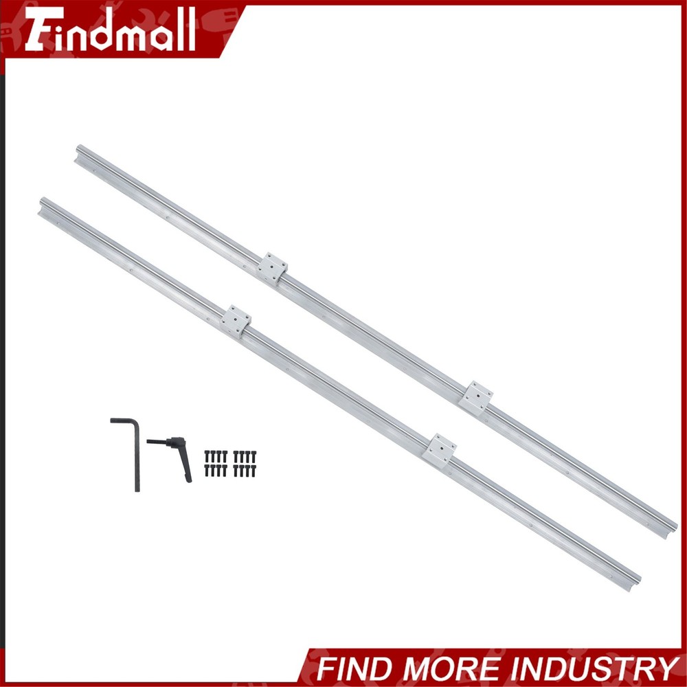 Findmall 2 pcs SBR20-1500mm Linear rail 4 piece SBR20UU Brass Router Block
