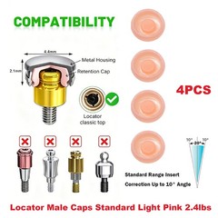 US ZEST LOCATOR Overdenture Caps Abutment Ti Hiossen ET Osstem TS Mini/Regular