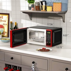 0.7 cu. ft. Countertop Microwave Oven, 700 Watts, New (Color : Red) Red