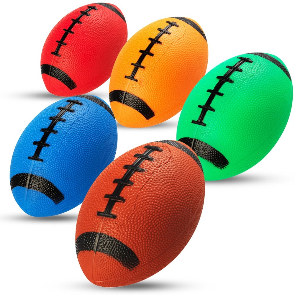 6-Inch Mini Footballs for Kids (Pack 6-Inch, Red, Blue, Green, Orange, Brown