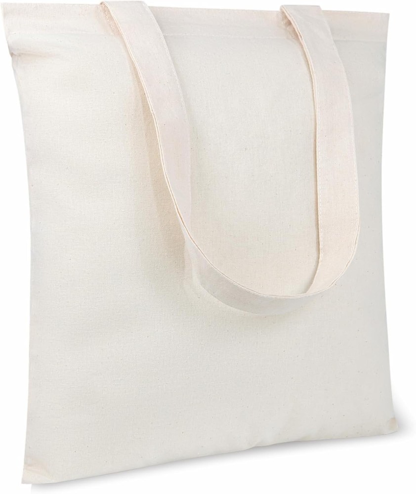TOPDesign 10-Pack Economical 11.8″x13″ Cotton Tote Bags, Small, Beige