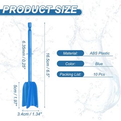 10Pcs 6.5″ ABS Plastic Silicone Resin Mixer Paddle, Blue