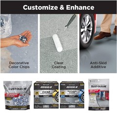 Rust-oleum Rocksolid Polycuramine Concrete Coating Dark Gray Garage Floor Kit