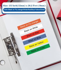 6PK Black-on-Color Compatible Label Tape for Brother TZe-B31-731 12mm 0.47 Inch