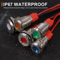 5Pcs 10mm( 3/8″) Indicator Light12V-24V AC/DC 20mA for Boat Car5 Colors