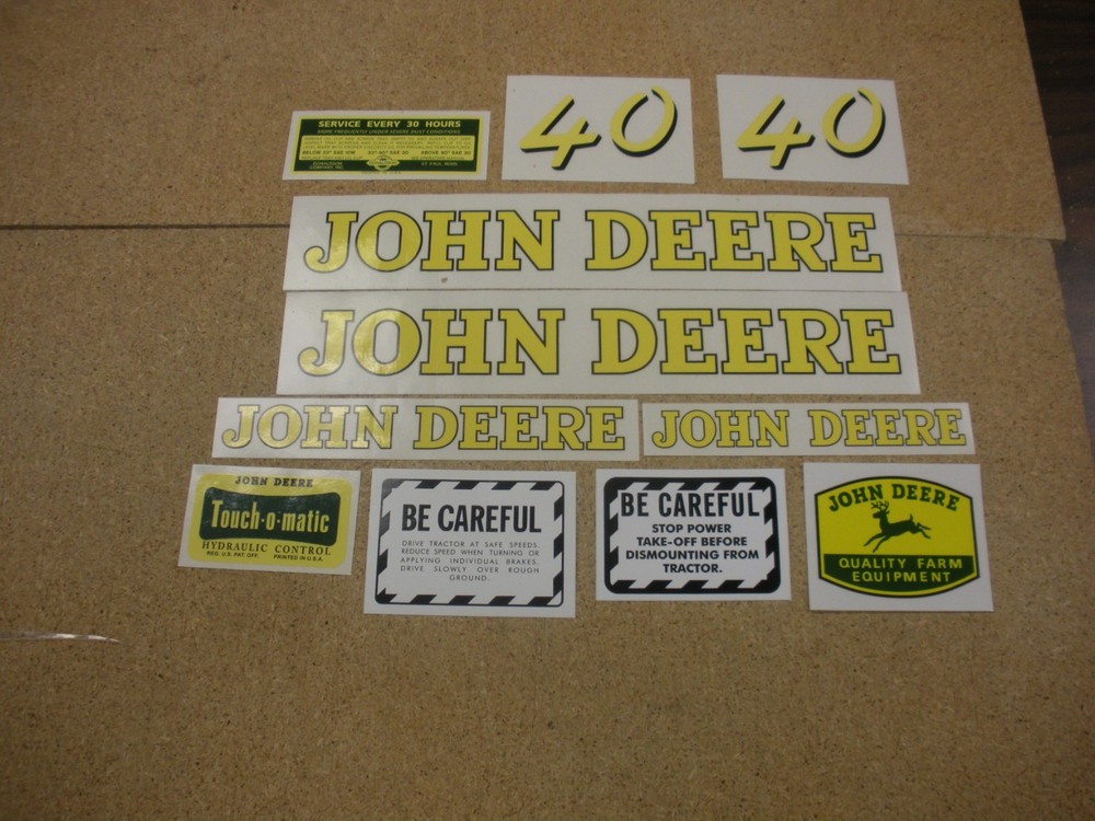 Decal Set fits John Deere Model 40 – NEW FREE SHIPPING