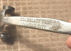 Vintage Goldblatt Skate Wheel Joint Raker Tool Bricklayer Masonry, Kansas city.