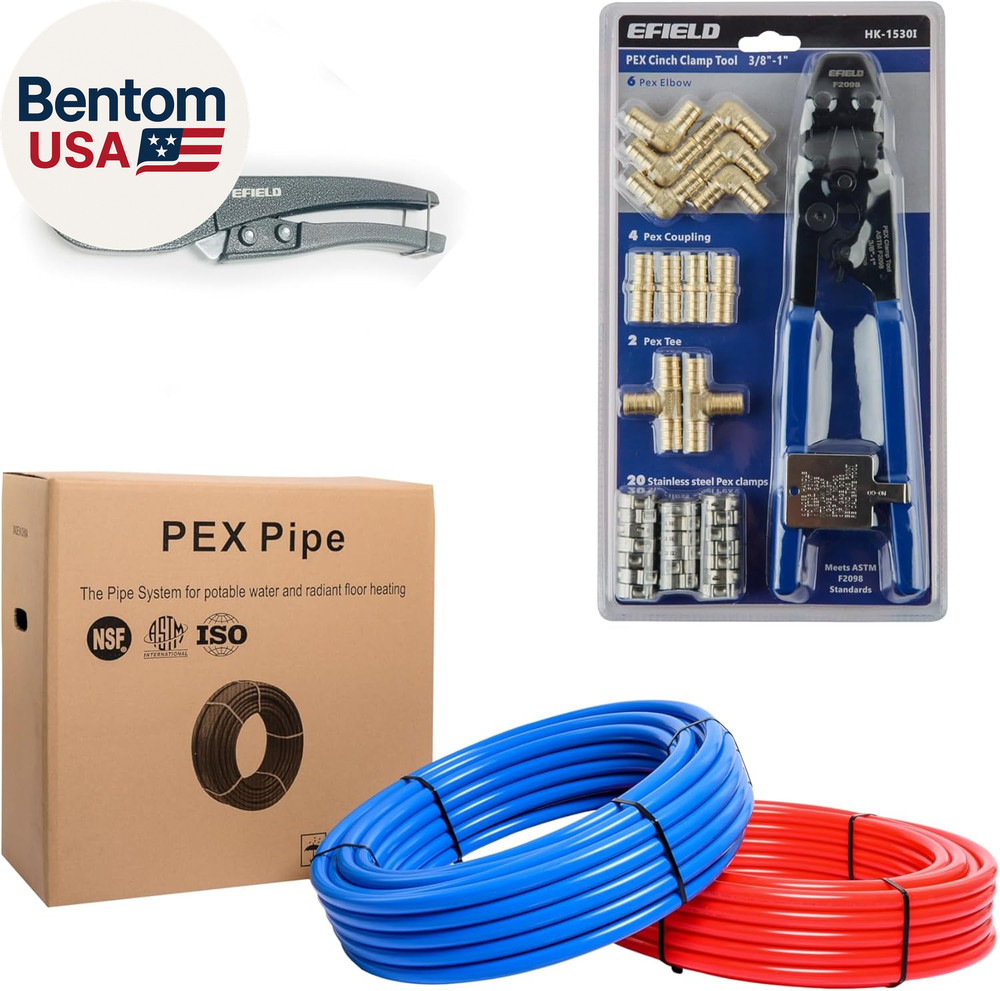 1/2-Inch PEX Pipe Plumbing Installation Kit: 1/2-Inch X 200 Ft Pex-B Tubing (100