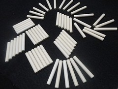 LOT OF (24) TWENTY FOUR 2.47″L X 0.325″D STEATITE CERAMIC RESISTOR ROD No. 329