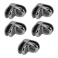 5 Pcs Chrome Metal 2 Way Glass Shelf Connector 3/16″ Tempered Glass 90 Degree