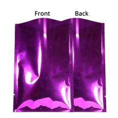 Many Sizes for Glossy Purple Flat Heat-Sealable Foil Open Top Pouch Bag P10