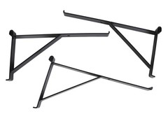 12 inch Black Contemporary Shelf Bracket for Wire Grid – Set of 3