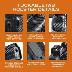 Rounded Tuckable Holster – IWB, Inside Waistband Concealed Carry, American Ma…