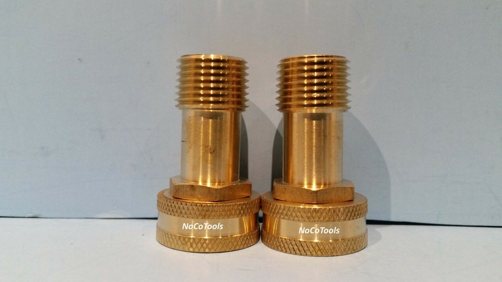 Brass Garden Hose Swivel Fitting 3/4″ Inch Female GHT 1/2″ Inch Male NPT 2 Pack