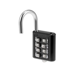 8 Digit Combination Padlock Zinc Alloy Padlock Push Button Lock 5mm Black