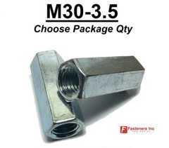 M30-3.5 Coarse Metric Class 6 Hex Threaded Rod Coupling Nut Zinc Plated DIN 6334
