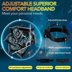 TRQWH True Color Welding Helmet Auto Darkening Solar Powered with 4 Sensors