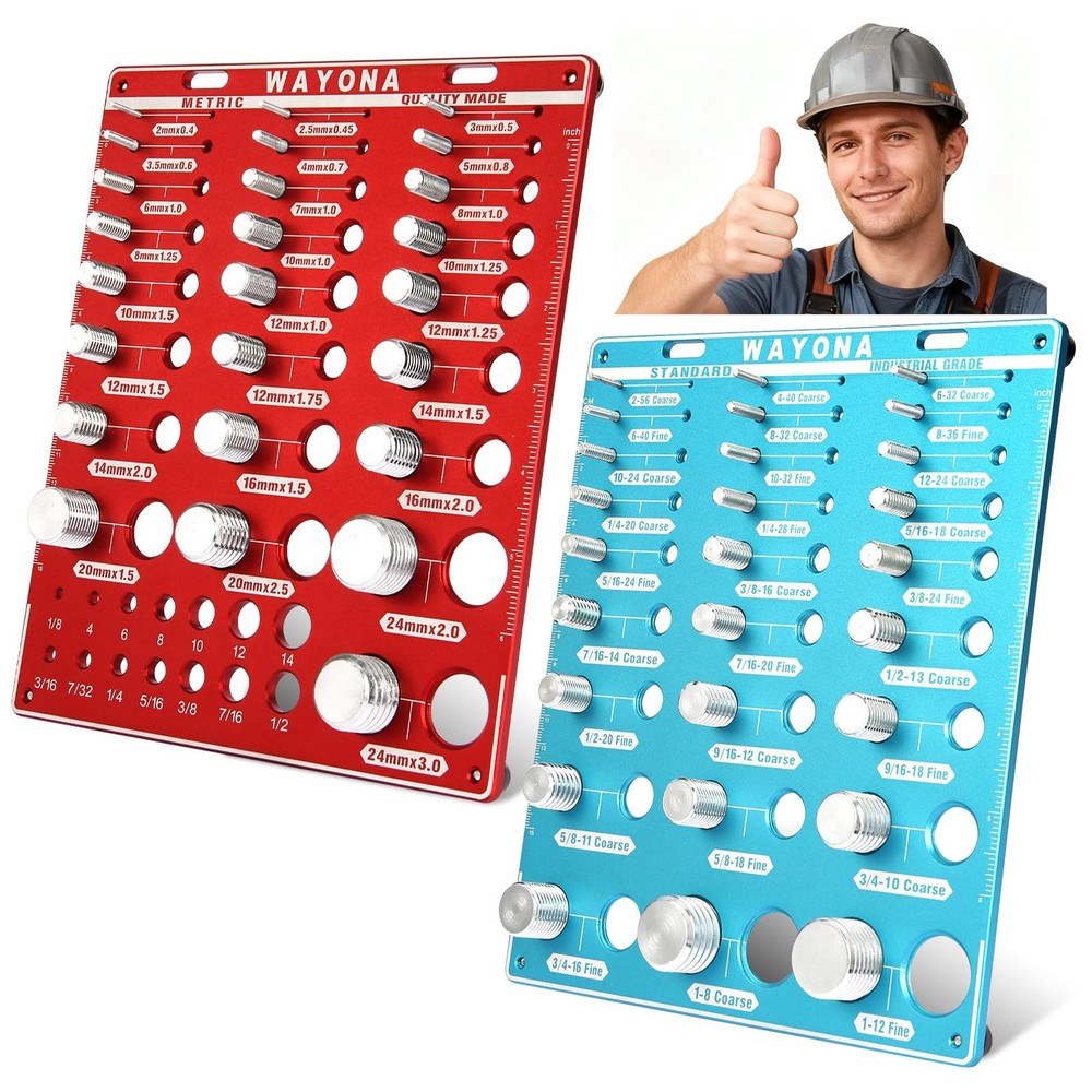 66 Nut and Bolt Thread Checker – 27 Standard and 25 Metric Bolt Thread Gauge