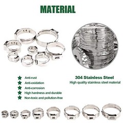 81Pcs Single Ear Hose Clamps Set 6-23.5mm Stepless Stainless Steel with Pincer