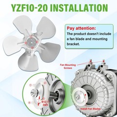 YZF10-20 Condenser Fan Motor AC 120V 60Hz 1550rpm 10/55W 0.8A Electric…