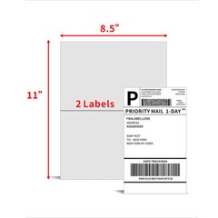 200-10000 Premium 8.5×5.5 Half Sheet Shipping Labels Adhesive 2 Per Sheet US