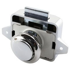Push Button Catch Lock Drawer Cabinet Cupboard Door Keyless Latch Knob Silver