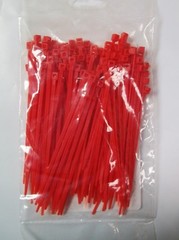 4″ Red Nylon Cable Zip Ties 18LB. USA MADE, 100pk